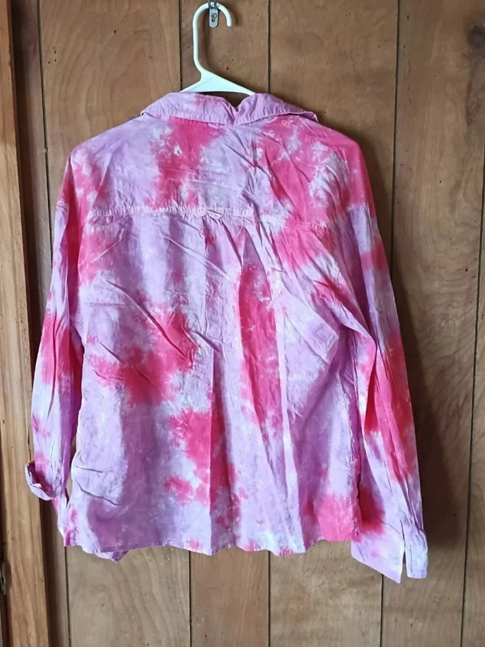 Justice Girls Size 20 Pink Tie Dye Button Front Cotton Shirt NWT